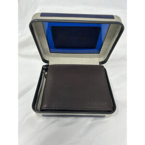 Dockers Genuine Leather Pocketmate Brown Bifold Wallet with Valet Case - New